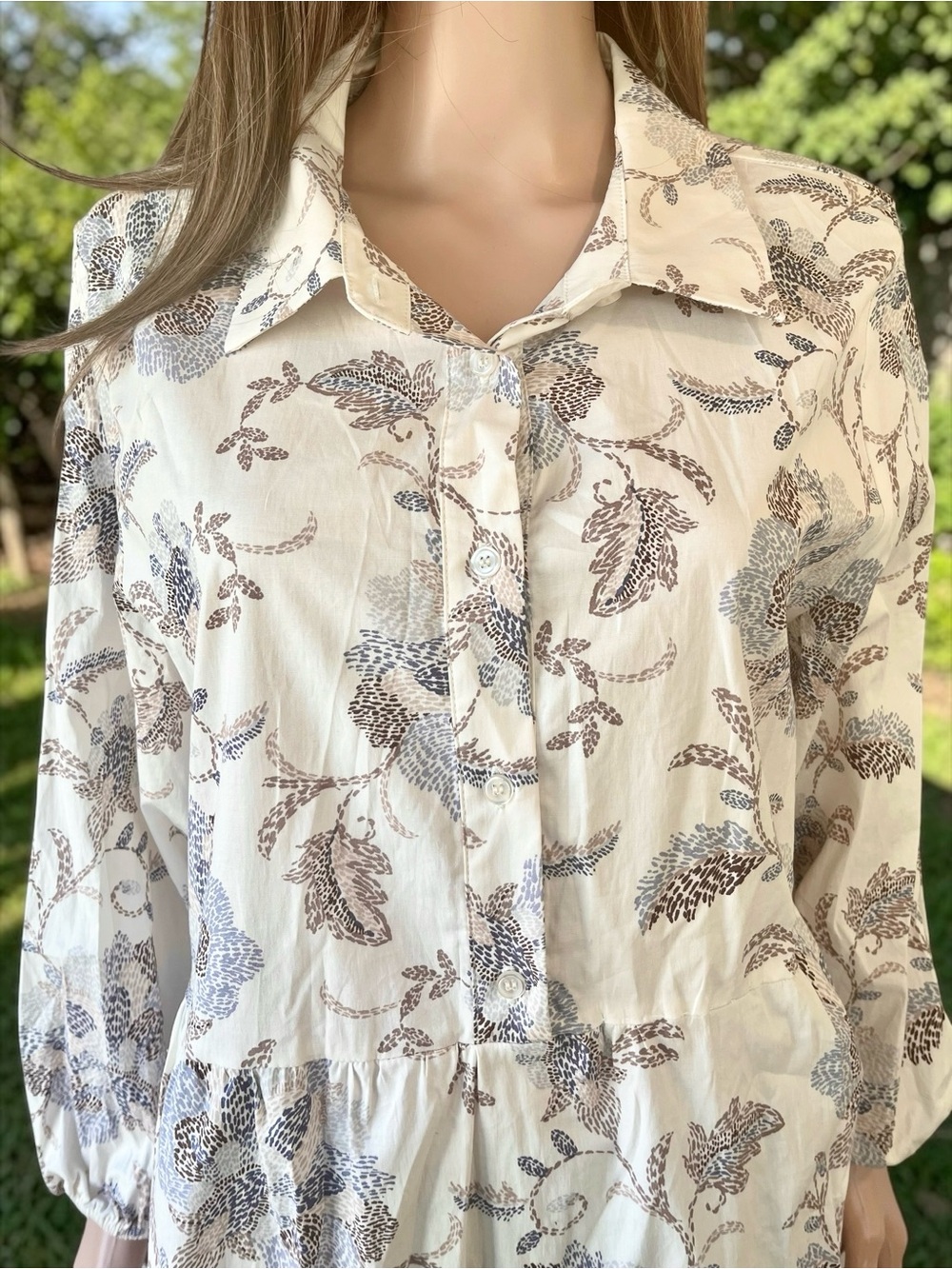 Rachel Zoe Floral Shirt Dress Size XL Boho Cottagecore Beach Botanical Pockets - Picture 2 of 7